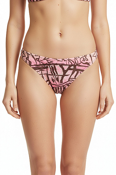 OCEAN Plavky Dámské Růžové S Kamínky Vzorované Sexy Bikiny Vel. M