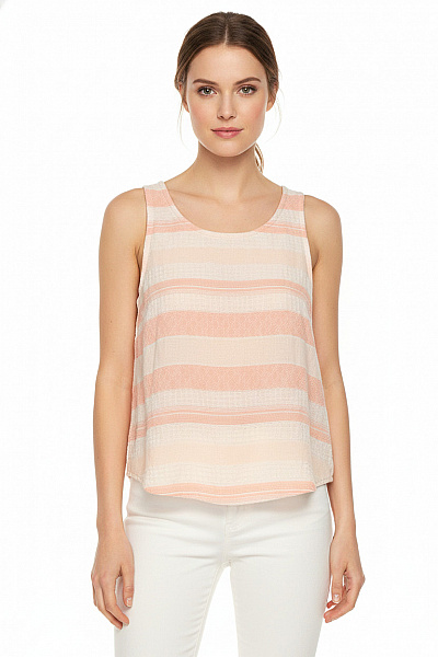 VILA Dámské Pruhované Tílko Bez Rukávů Crop Top Bavlněné Vel. XS
