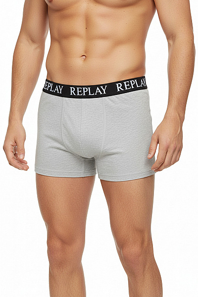 REPLAY Pánské Bavlněné Boxerky šedé Vel. M