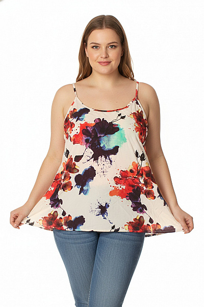 VERO MODA Dámská Halenka Bez Rukávů Květinová S Potiskem Velikost L