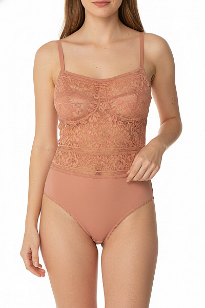 Wolford Dámské Krajkové Body Růžové