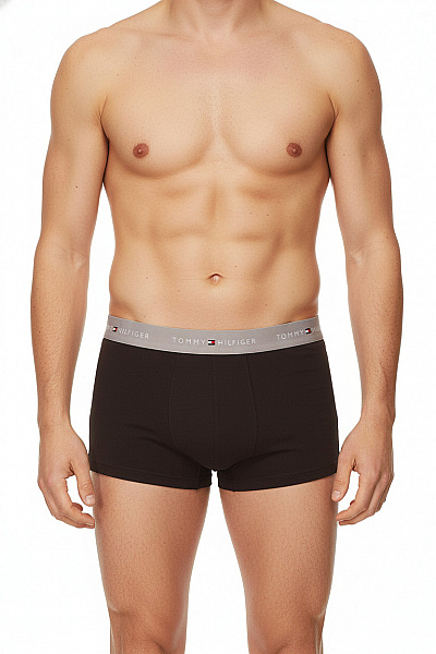 TOMMY HILFIGER Pánské Bavlněné Boxerky Tmavě Hnědé Vel. EU M