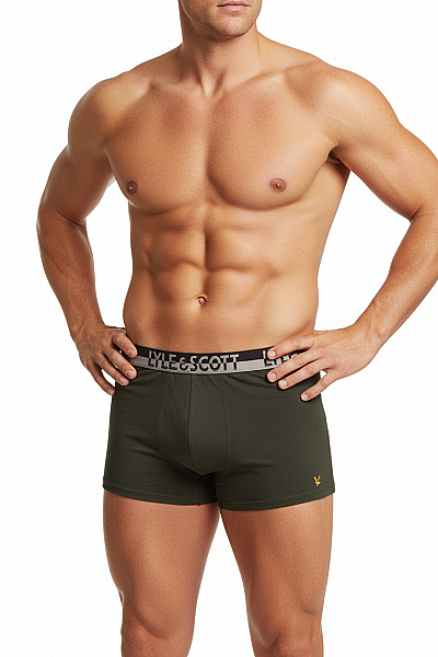Lyle & Scott Pánské Bavlněné Boxerky Zelené Velikost EU XXL