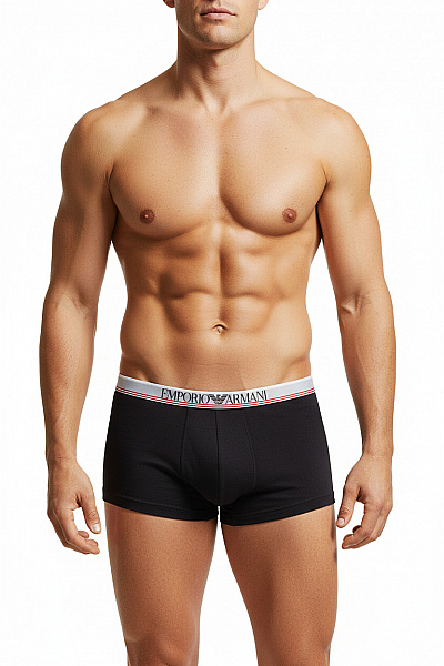 ARMANI Pánské Bavlněné Boxerky černé Velikost EU XL