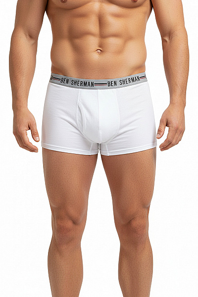 Ben Sherman Pánské Bavlněné Boxerky Bílé Vel. EU XL