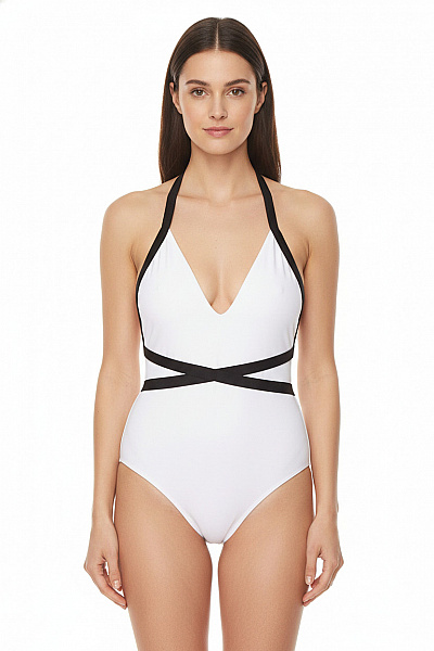 Mermaid Swimwear Dámské Bílé Jednodílné Plavky Na Zavazování Vel. EU M