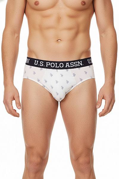 U.S.POLO ASSN. Dámské Kalhotky Bílé S Potiskem Bavlněné Velikost L