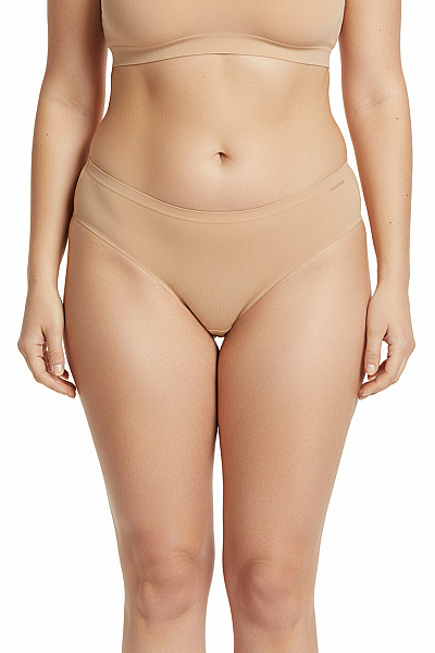 Organic Basics Béžové Bezešvé Kalhotky Měkké Vel. XXL