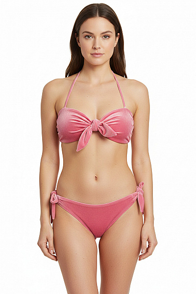 PROTEST Dámské Růžové Sametové Bikiny Na Zavazování Sexy Velikost 36