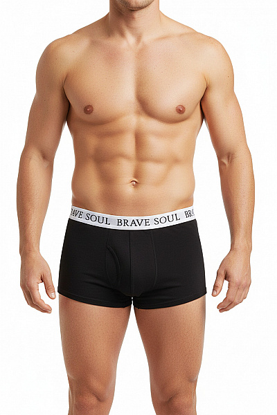 BRAVE SOUL Pánské Bavlněné Boxerky černé