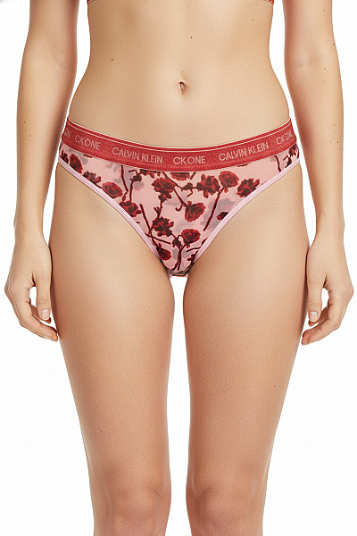 Calvin Klein Růžové Kalhotky Květinové Vzorované