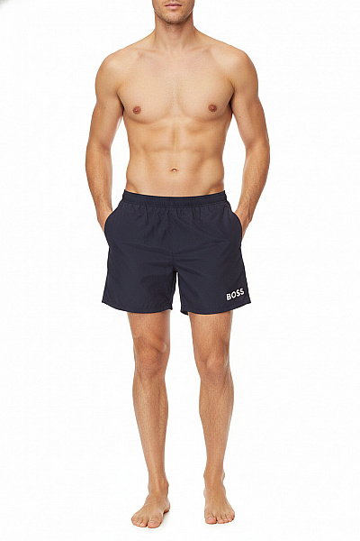 Hugo Boss Pánské Modré Sportovní Kraťasy S Potiskem Velikost M