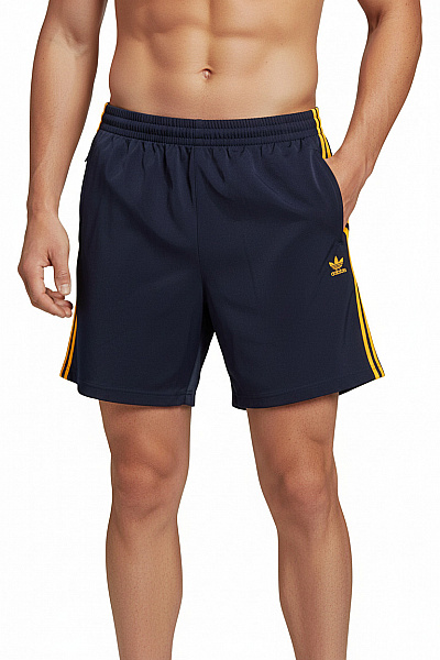 ADIDAS Pánské Modré Sportovní Kraťasy S Bočními Kapsami Pruhované Velikost EU XL