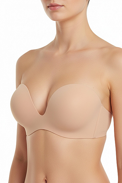 Magic Body Fashion Neviditelná Podprsenka S Hlubokým Výstřihem Hladká Béžová Velikost C
