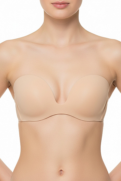 Magic Body Fashion Dámská Podprsenka Samolepicí S Hlubokým Výstřihem Hladká Béžová Vel. A