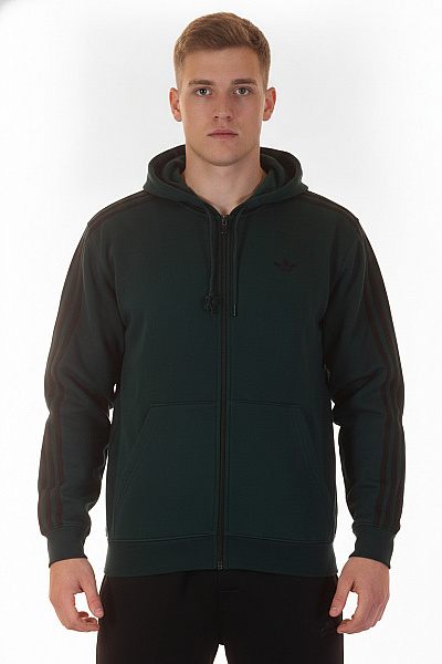ADIDAS Pánská Mikina S Kapucí Na Zip Zelená Streetwear Vel. M