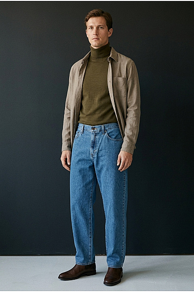 LEVIS Pánské Džíny Volné Modré S Kapsami Vel. 32