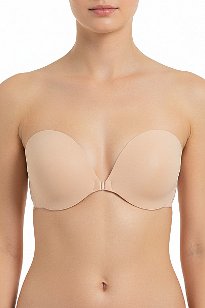 Magic Body Fashion Dámská Samodržící Podprsenka Hladká Béžová