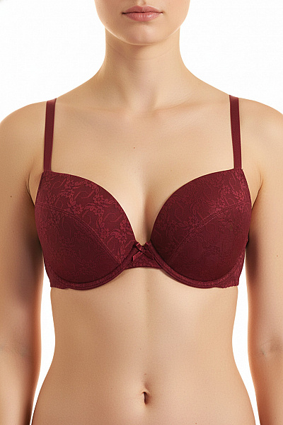 Petite Fleur Dámská Krajková Push Up Podprsenka červená Vel. EU 85C