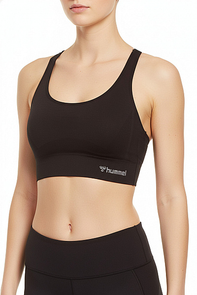Hummel černá Bezešvá Sportovní Podprsenka S Překříženými Ramínky Velikost EU XS