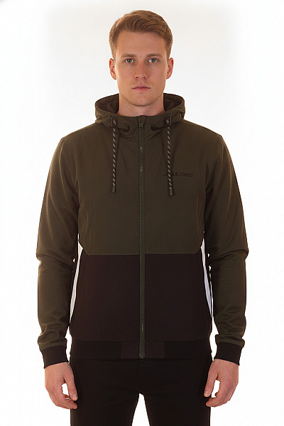 JACK & JONES Pánská Bunda S Kapucí Zelená černá Se Zipem Lehká Outdoorová Vel. L