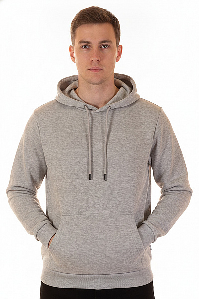 JACK & JONES Pánská Mikina S Kapucí šedá Jednobarevná S Dlouhým Rukávem Přes Hlavu Vel. M