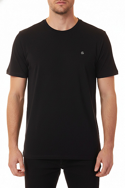 JACK & JONES Pánské Tričko S Krátkým Rukávem A Výšivkou Basic černé Vel. EU XXL