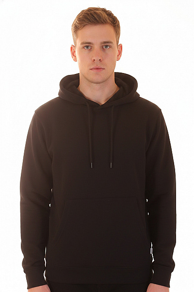 JACK & JONES Pánská černá Mikina S Kapucí A Klokaní Kapsou Přes Hlavu Vel. EU M