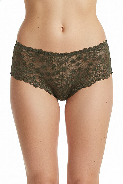 Hunkemoller Dámské Krajkové Kalhotky Zelené Vel. S