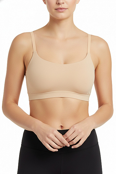 PIECES Dámská Hladká Bezešvá Podprsenka Crop Top Na Doma Vel. EU L