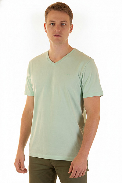S.OLIVER Pánské Tričko S Krátkým Rukávem Zelené Basic Vel. 3XL