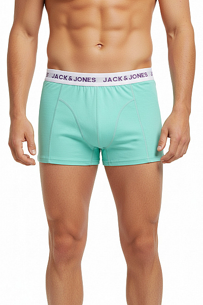 JACK & JONES Pánské Bavlněné Boxerky Zelené Velikost EU L