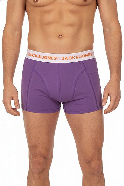 JACK & JONES Pánské Bavlněné Boxerky Fialové Vel. EU L
