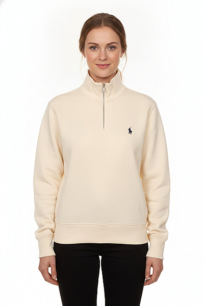Ralph Lauren Dámská Mikina Se Stojáčkem A Dlouhým Rukávem Béžová Vel. L