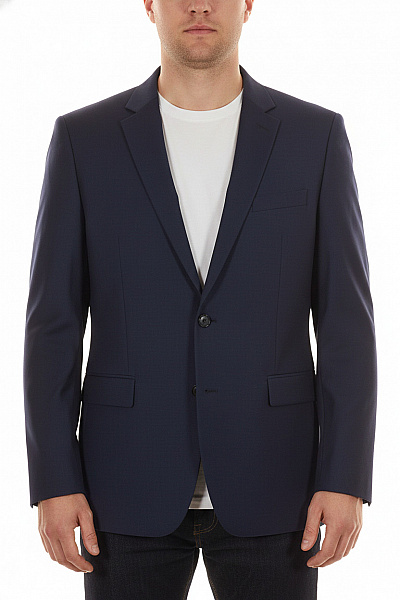 Hugo Boss Pánské Sako Elegantní Business Bavlněné Dvouřadé Tmavě Modré Vel. 54