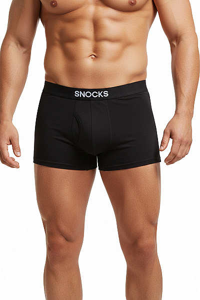 Snocks Pánské Bavlněné Boxerky černé