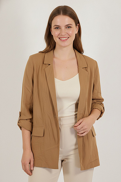JIMMY SANDERS Dámské Sako Khaki Volnočasové Elegantní Ležérní Velikost XL