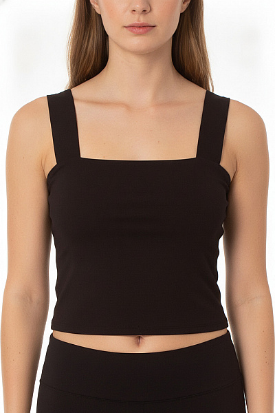 Dámské černé Tílko Bez Rukávů Crop Top Basic Velikost 40