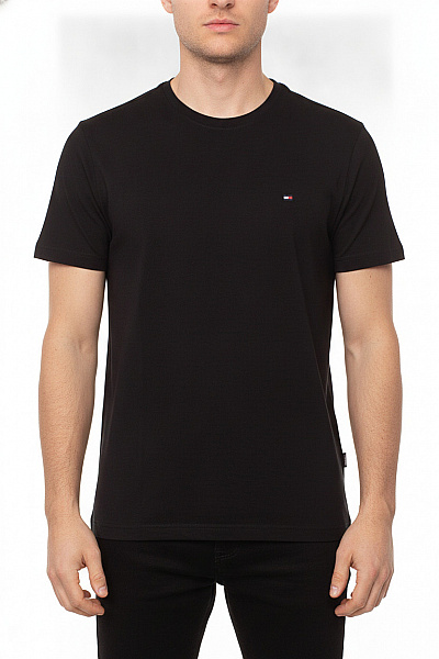 TOMMY HILFIGER Pánské černé Tričko S Krátkým Rukávem Basic Vel. L
