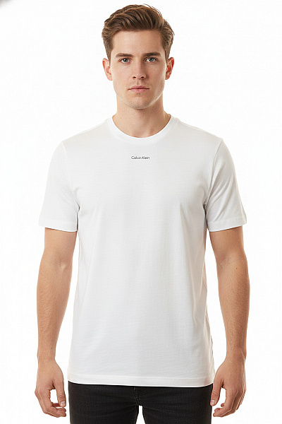 Calvin Klein Bílé Bavlněné Tričko S Krátkým Rukávem A Nápisem Velikost S