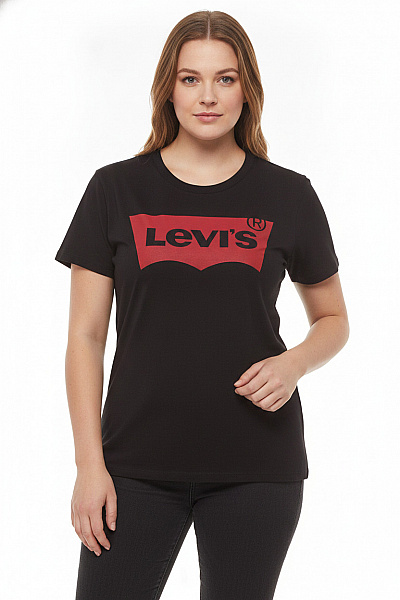 LEVIS Dámské Tričko S Krátkým Rukávem A Potiskem Basic černé Vel. L