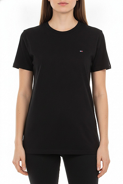TOMMY HILFIGER Dámské Tričko S Krátkým Rukávem Basic černé Bavlněné Velikost M