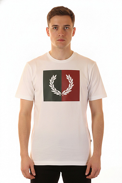 FRED PERRY Pánské Tričko S Krátkým Rukávem A Potiskem Velikost EU M