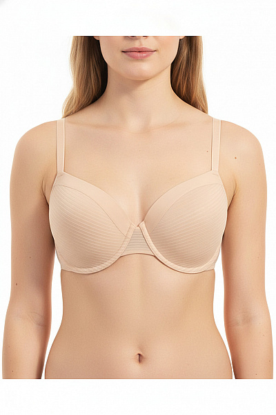DORINA Dámská Podprsenka Hladká Push Up Béžová Velikost EU 80C