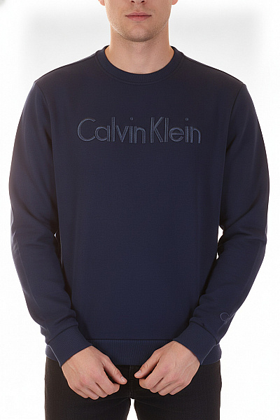 Calvin Klein Modrá Mikina S Dlouhým Rukávem A Potiskem Přes Hlavu Vel. EU XXL