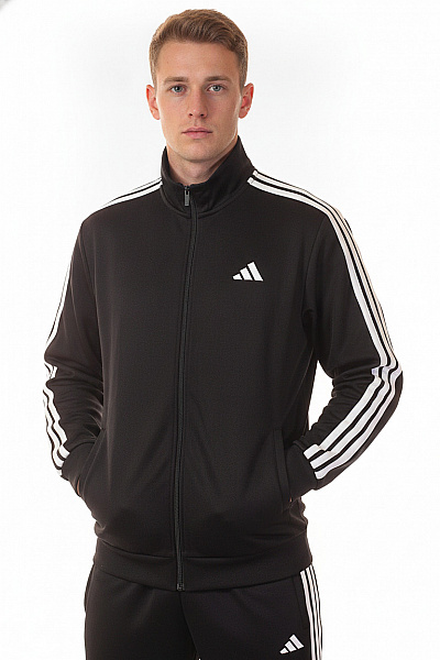ADIDAS černá Mikina S Dlouhým Rukávem A Pruhy Velikost EU M