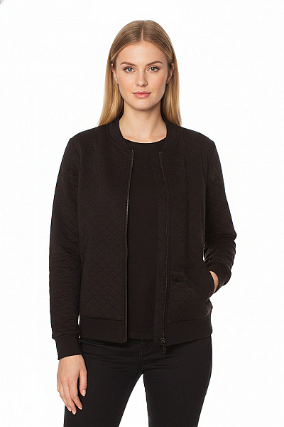 ONLY Dámská Bomber Mikina Na Zip Prošívaná černá Vel. EU L