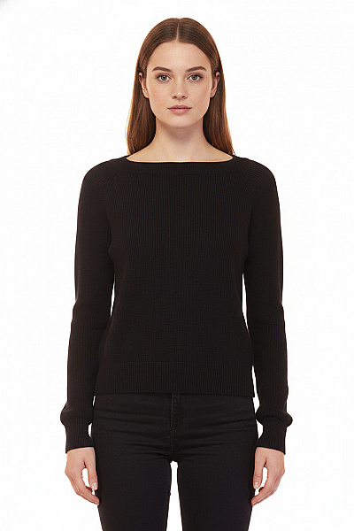 VERO MODA Dámský černý žebrovaný Svetřík S Dlouhým Rukávem Crop Basic Velikost EU S