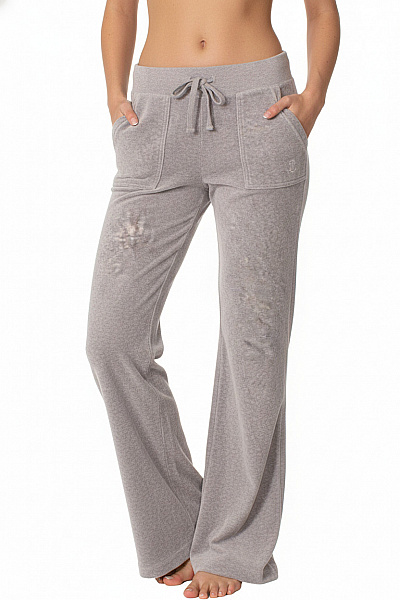 Juicy Couture Dámské Tepláky Sametové S Kapsami Volnočasové Dlouhé šedé Vel. EU S