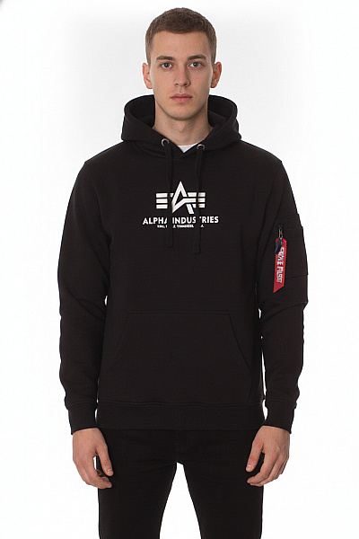 Alpha Industries Pánská Mikina S Kapucí A Potiskem Přes Hlavu černá Vel. S